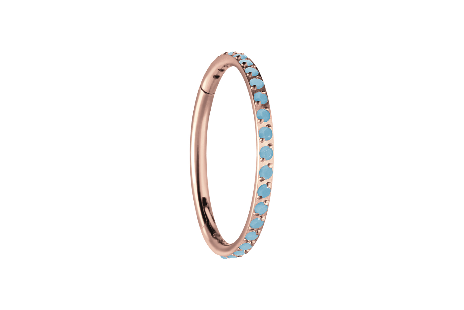 Titan Segmentring Clicker Piercing EINGEFASSTE SYNTHETISCHE TÜRKISE